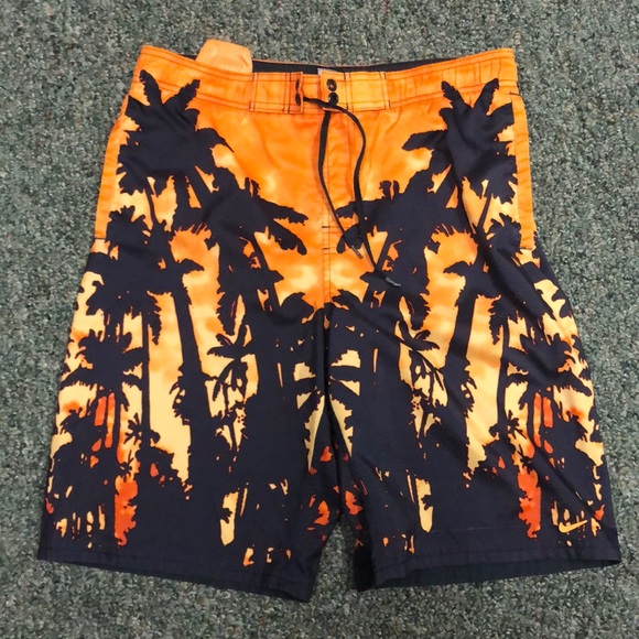orange nike swim shorts